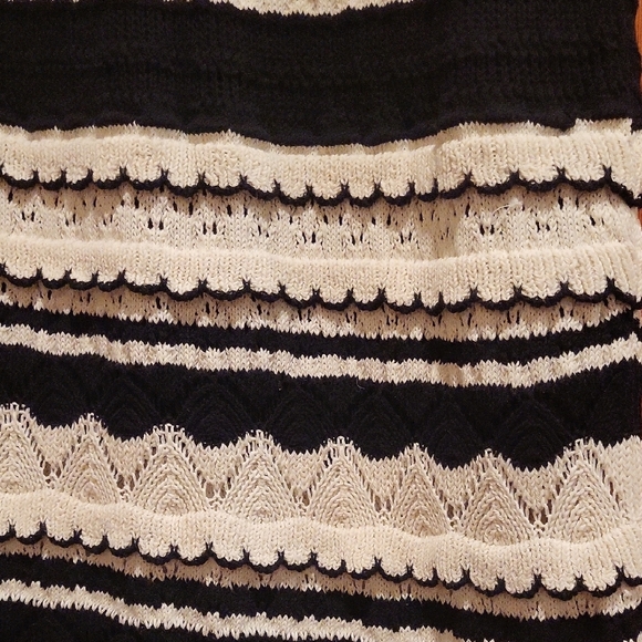 Anthropologie Black and White Maxi Pencil Skirt with Ruffles - Picture 5 of 5